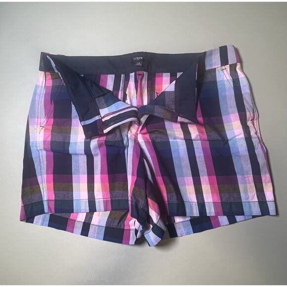 J.Crew Chino Shorts Plaid Pink Blue Multicolor Women’s 14 - Picture 2 of 8